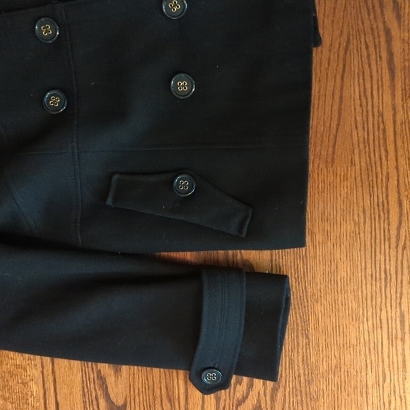 Miss Sixty Navy pea wool coat. button details wool blend classic chic Warm sz S - Picture 3 of 15